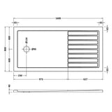 Nuie Pearlstone Slip Resistant Rectangular Walk-In Shower Tray White NSR1680 LD