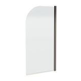 Nuie Round Hinged Bath Screen 6mm Glass (H1430 x W775-790mm) Brushed Pewter NSS17