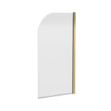 Nuie Round Hinged Bath Screen 6mm Glass (H1430 x W775-790mm) Brushed Brass NSS18