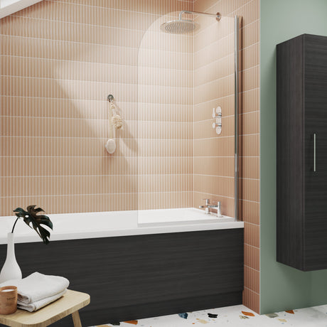 Nuie Standard MDF/MFC Front Bath Panel Anthracite Woodgrain LS