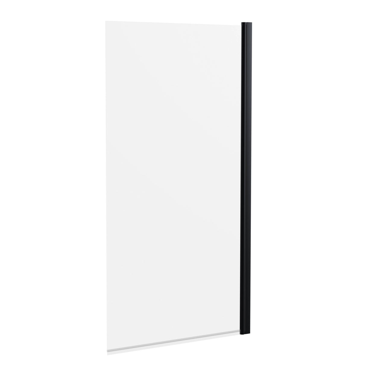 Nuie Square Hinged Bath Screen 6mm Glass (H1430 x W775-790mm) Matt Black NSS6BP