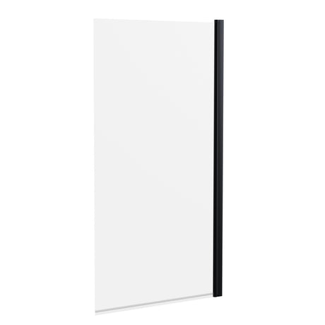 Nuie Square Hinged Bath Screen 6mm Glass (H1430 x W775-790mm) Matt Black NSS6BP