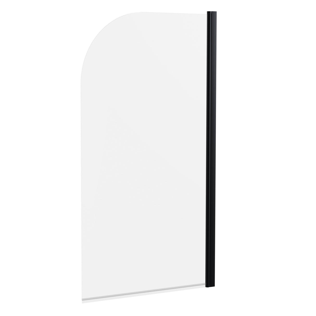 Nuie Round Hinged Bath Screen 6mm Glass (H1430 x W775-790mm) Matt Black NSS7BP