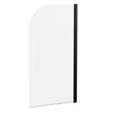 Nuie Round Hinged Bath Screen 6mm Glass (H1430 x W775-790mm) Matt Black NSS7BP