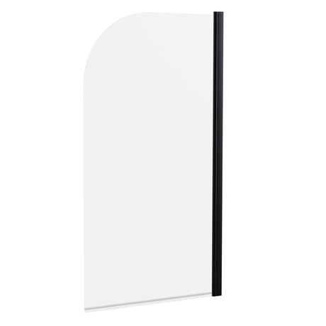 Nuie Round Hinged Bath Screen 6mm Glass (H1430 x W775-790mm) Matt Black NSS7BP
