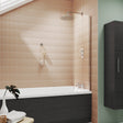Nuie Square Fixed Bath Screen 6mm Glass (H1400 x W350mm) NSSF1 LS1