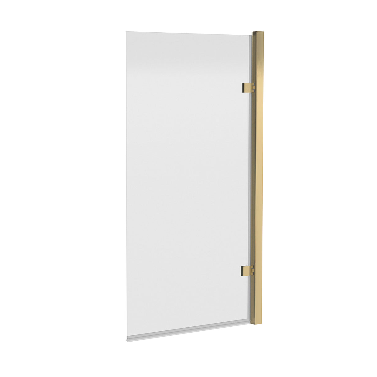 Nuie Square Hinged Bath Screen - 8mm Glass (H1520 x W815-830mm) Brushed Brass NSSQ78