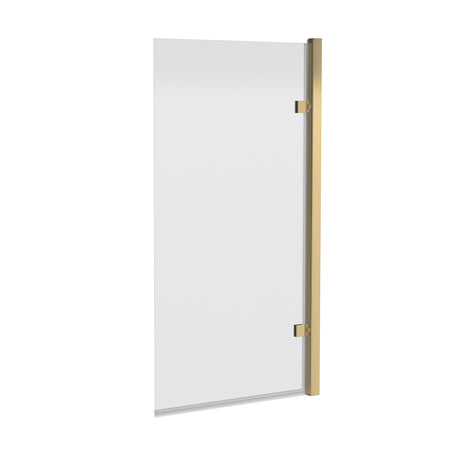 Nuie Square Hinged Bath Screen - 8mm Glass (H1520 x W815-830mm) Brushed Brass NSSQ78