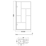 Nuie Abstract Square Hinged Bath Screen - 8mm Glass (H1520 x W815-830mm) Matt Black NSSQ7BB LD