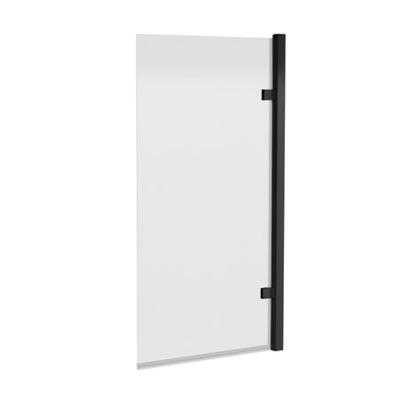 Nuie Square Hinged Bath Screen - 8mm Glass (H1520 x W815-830mm) Matt Black NSSQ7BP