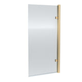Nuie Fluted Square Hinged Bath Screen - 8mm Glass (H1520 x W815-830mm) Brushed Brass NSSQ7FLBB