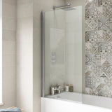 Nuie Square Hinged Bath Screen 6mm Glass (H1430 x W775-790mm) NSSQ LS1