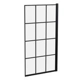 Nuie Square Hinged Bath Screen - 6mm Glass (H1430 x W775-790mm) Matt Black NSSQBF