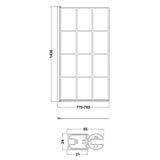Nuie Square Hinged Bath Screen - 6mm Glass (H1430 x W775-790mm) Matt Black NSSQBF LD
