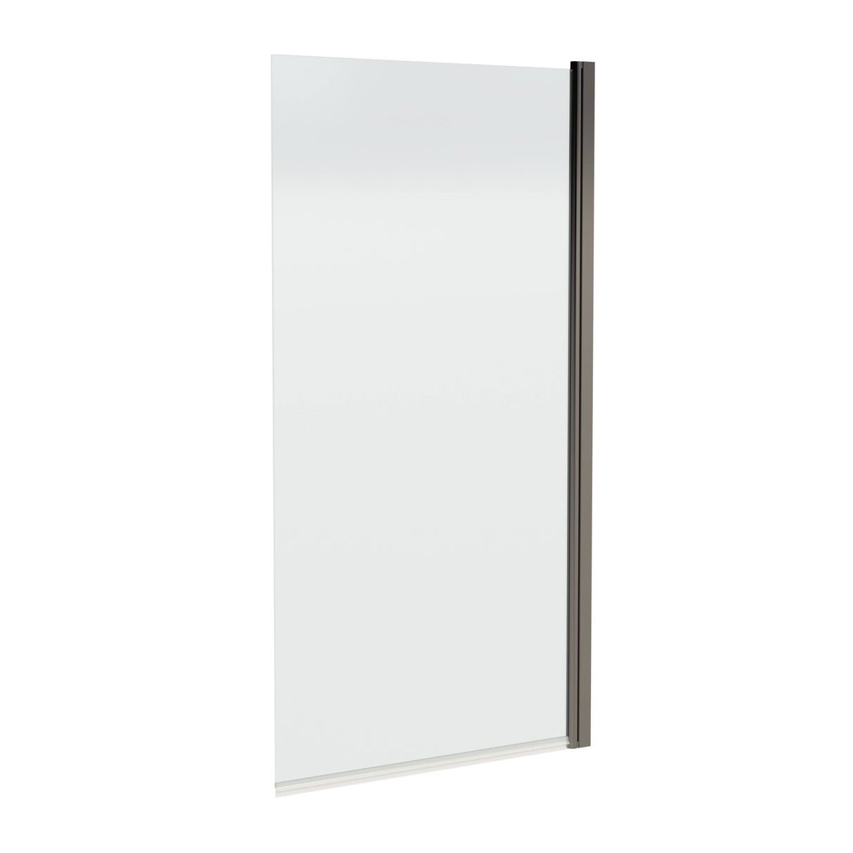 Nuie Square Hinged Bath Screen 6mm Glass (H1430 x W775-790mm) Brushed Pewter NSSQGM