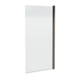Nuie Square Hinged Bath Screen 6mm Glass (H1430 x W775-790mm) Brushed Pewter NSSQGM