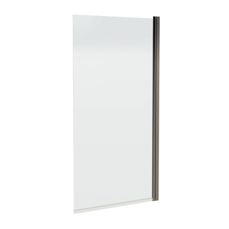 Nuie Square Hinged Bath Screen 6mm Glass (H1430 x W775-790mm) Brushed Pewter NSSQGM