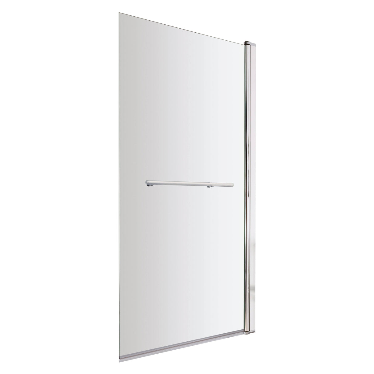 Nuie Square Hinged Bath Screen With Rail 6mm Glass Chrome (H1430 x W770-785mm) NSSQR