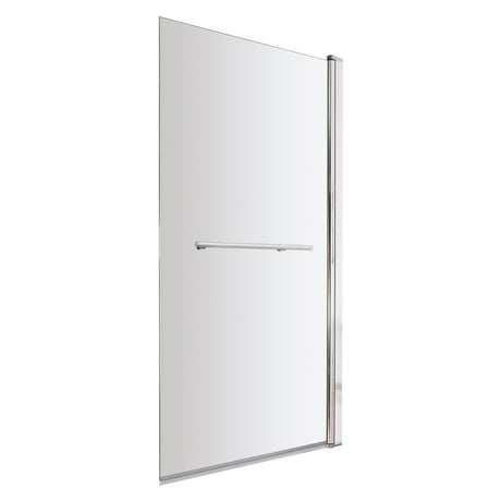 Nuie Square Hinged Bath Screen With Rail 6mm Glass Chrome (H1430 x W770-785mm) NSSQR