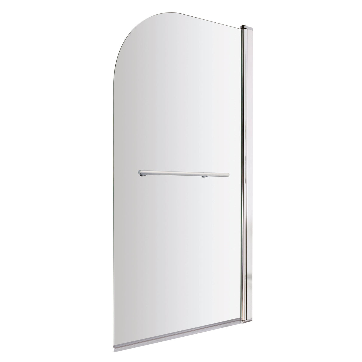 Nuie Round Hinged Bath Screen With Rail 6mm Glass (H1430 x W775-790mm) NSSR1