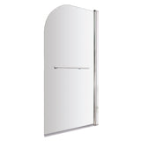 Nuie Round Hinged Bath Screen With Rail 6mm Glass (H1430 x W775-790mm) NSSR1