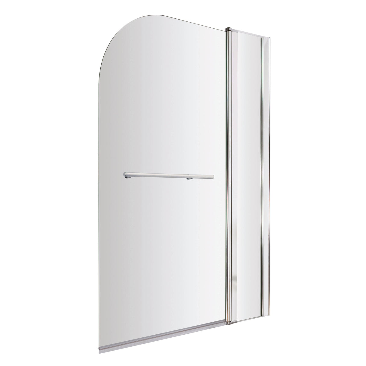 Nuie Round Hinged Bath Screen With Fixed Panel & Rail 6mm Glass (H1433 x W983-998mm) NSSR2