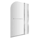 Nuie Round Hinged Bath Screen With Fixed Panel & Rail 6mm Glass (H1433 x W983-998mm) NSSR2
