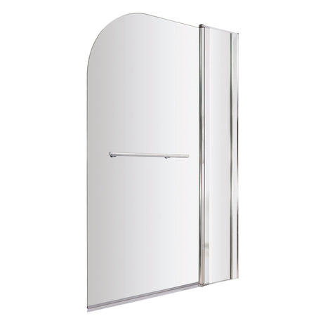 Nuie Round Hinged Bath Screen With Fixed Panel & Rail 6mm Glass (H1433 x W983-998mm) NSSR2