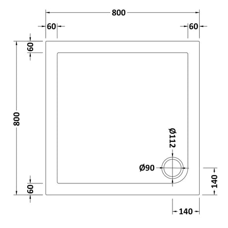 Nuie Pearlstone Square Shower Tray Gloss White NTP006 LD