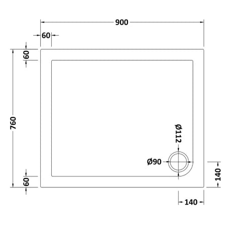 Nuie Pearlstone Rectangular Shower Tray Gloss White NTP008 LD