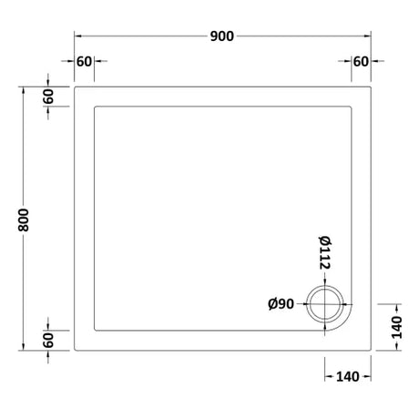 Nuie Pearlstone Rectangular Shower Tray Gloss White NTP009 LD