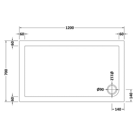 Nuie Pearlstone Rectangular Shower Tray Gloss White NTP011 LD