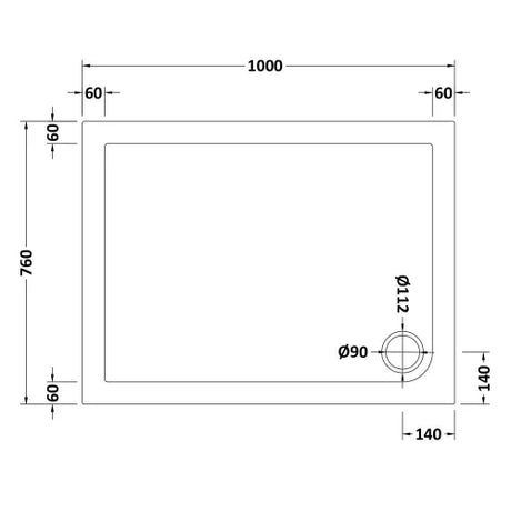 Nuie Pearlstone Rectangular Shower Tray Gloss White NTP012 LD