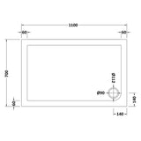 Nuie Pearlstone Rectangular Shower Tray Gloss White NTP016 LD