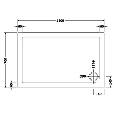 Nuie Pearlstone Rectangular Shower Tray Gloss White NTP016 LD
