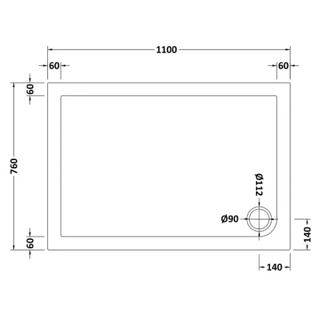 Nuie Pearlstone Rectangular Shower Tray Gloss White NTP017 LD