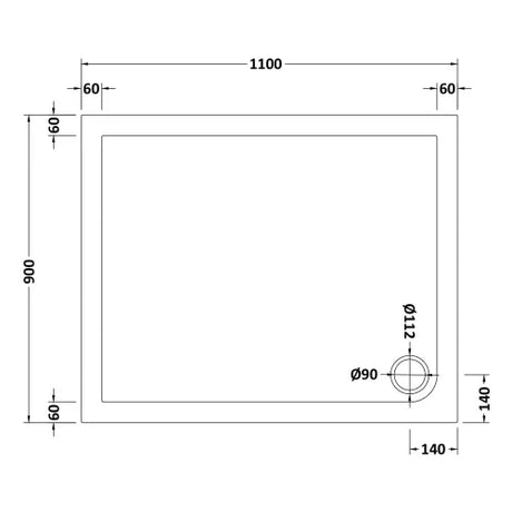 Nuie Pearlstone Rectangular Shower Tray Gloss White NTP019 LD