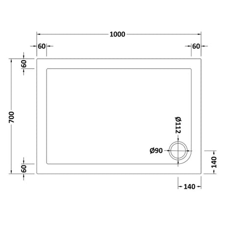 Nuie Pearlstone Rectangular Shower Tray Gloss White NTP021 LD