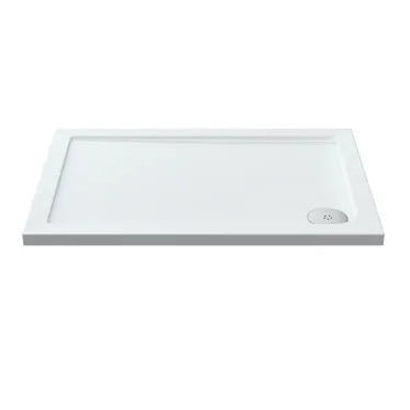 Nuie Pearlstone Rectangular Shower Tray Gloss White NTP021