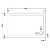 Nuie Pearlstone Rectangular Shower Tray Gloss White NTP022 LD