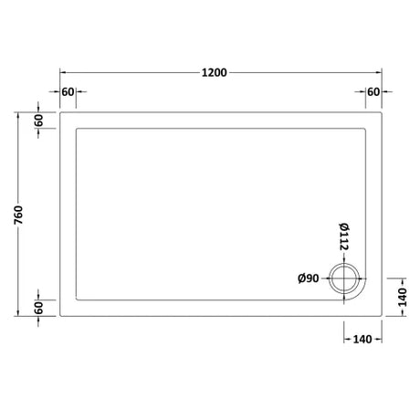 Nuie Pearlstone Rectangular Shower Tray Gloss White NTP022 LD