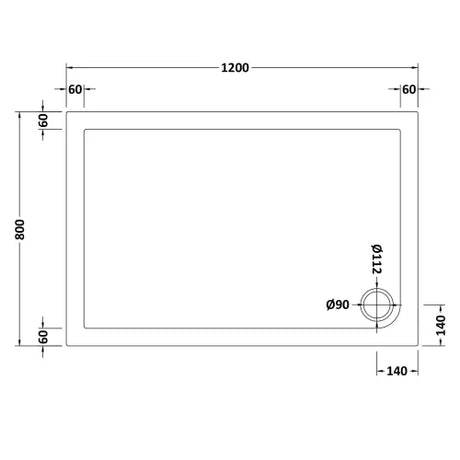 Nuie Pearlstone Rectangular Shower Tray Gloss White NTP023 LD