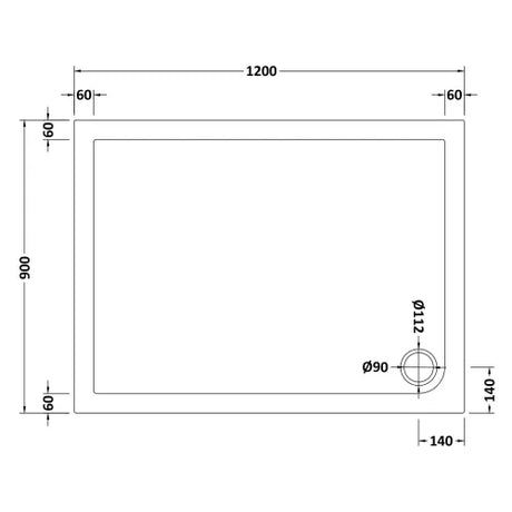 Nuie Pearlstone Rectangular Shower Tray Gloss White NTP024 LD