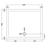 Nuie Pearlstone Large Rectangular Shower Tray Gloss White NTP025 LD