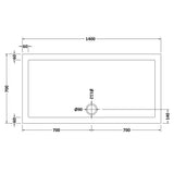 Nuie Pearlstone Large Rectangular Shower Tray Gloss White NTP031 LD