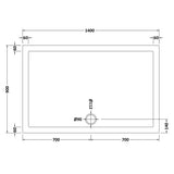 Nuie Pearlstone Large Rectangular Shower Tray Gloss White NTP034 LD