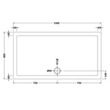 Nuie Pearlstone Large Rectangular Shower Tray Gloss White NTP043 LD