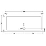 Nuie Pearlstone Large Rectangular Shower Tray Gloss White NTP051 LD