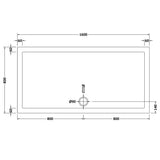 Nuie Pearlstone Large Rectangular Shower Tray Gloss White NTP053 LD