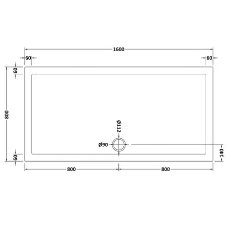 Nuie Pearlstone Large Rectangular Shower Tray Gloss White NTP053 LD